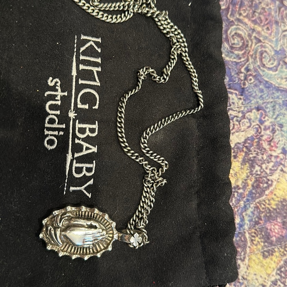 King Baby Studio Praying Hands Necklace